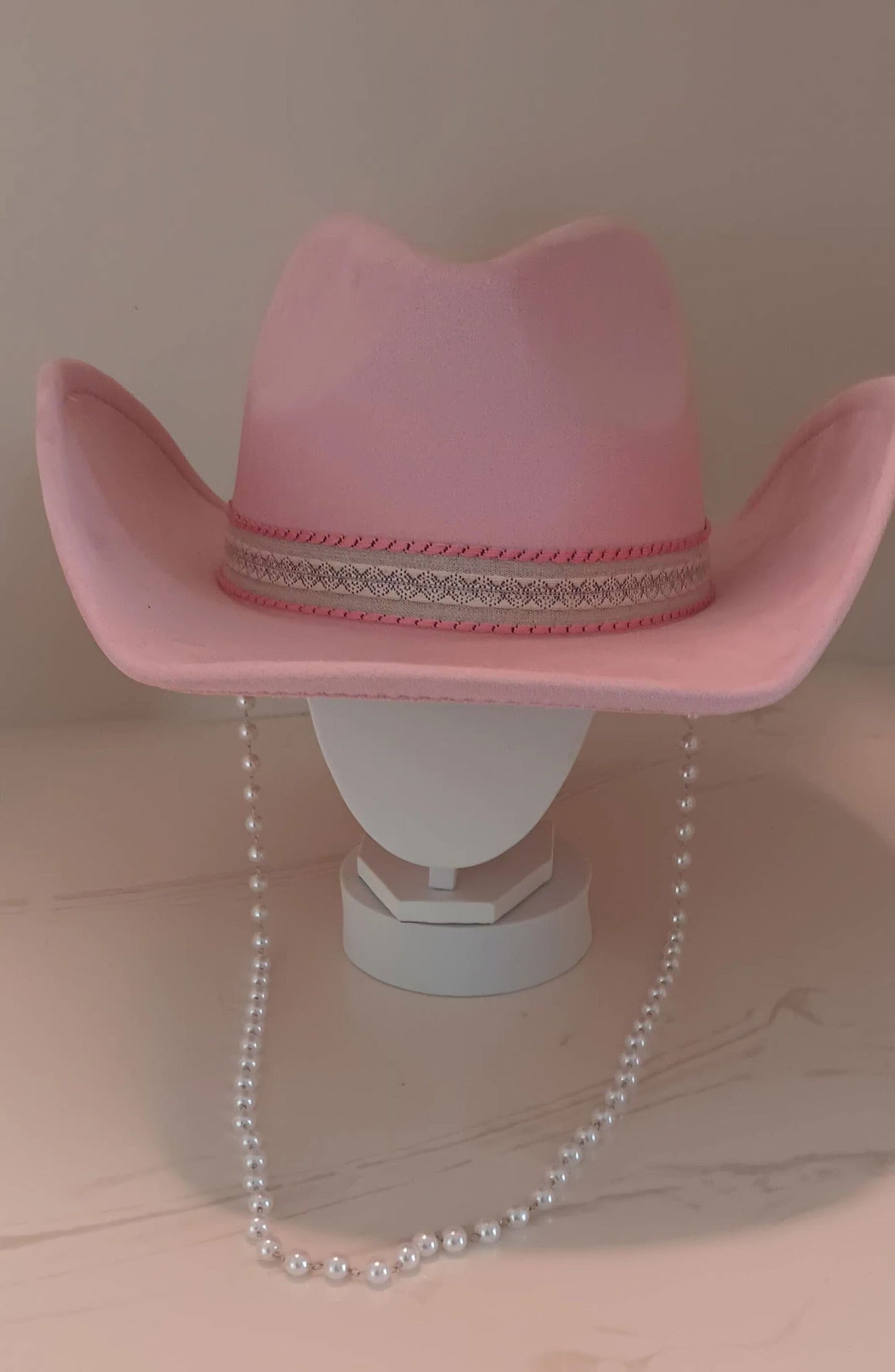Zig Zag Pattern Band Pink Western Cowboy Hat - M H W ACCESSORIES LLC