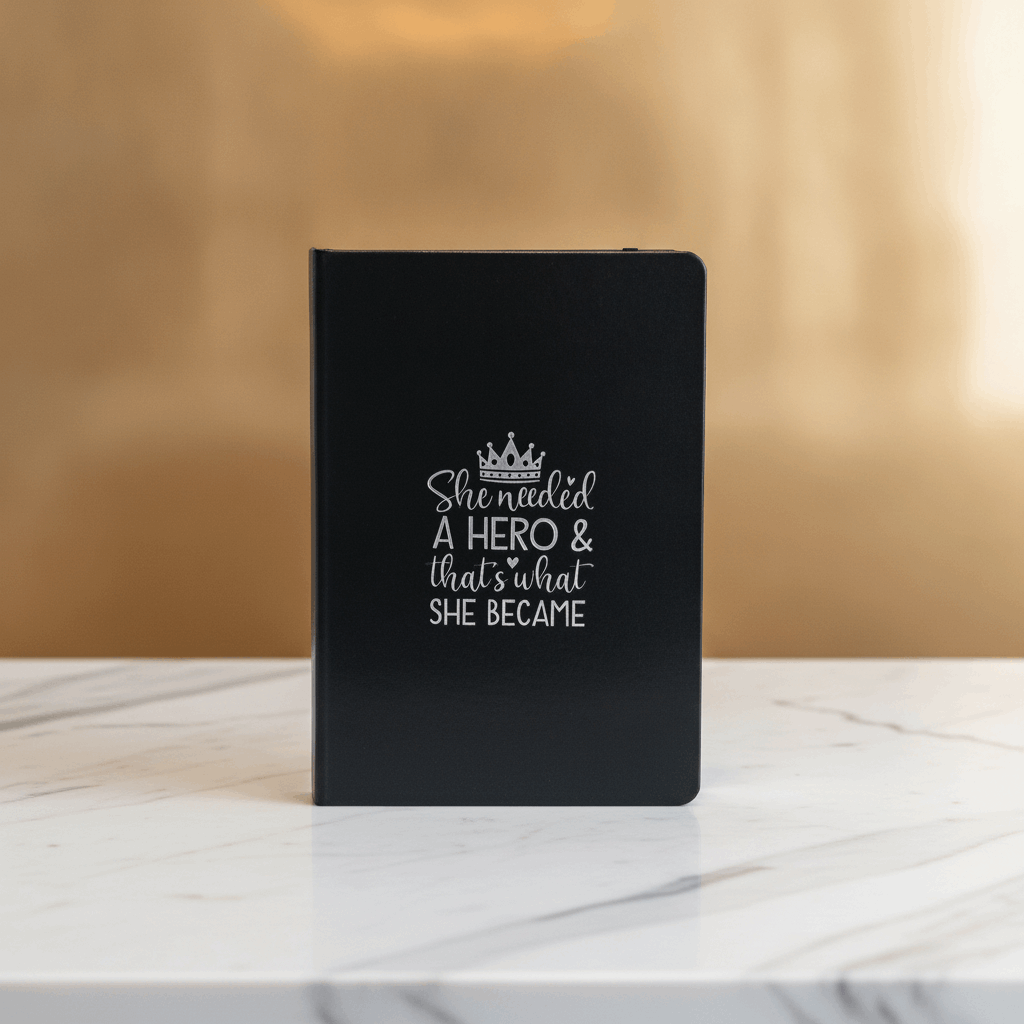 She Needed A Hero & That's What She Become Black & Gold Journal M H W ACCESSORIES LLC She Needed A Hero & That's What She Become Black & Gold Journal