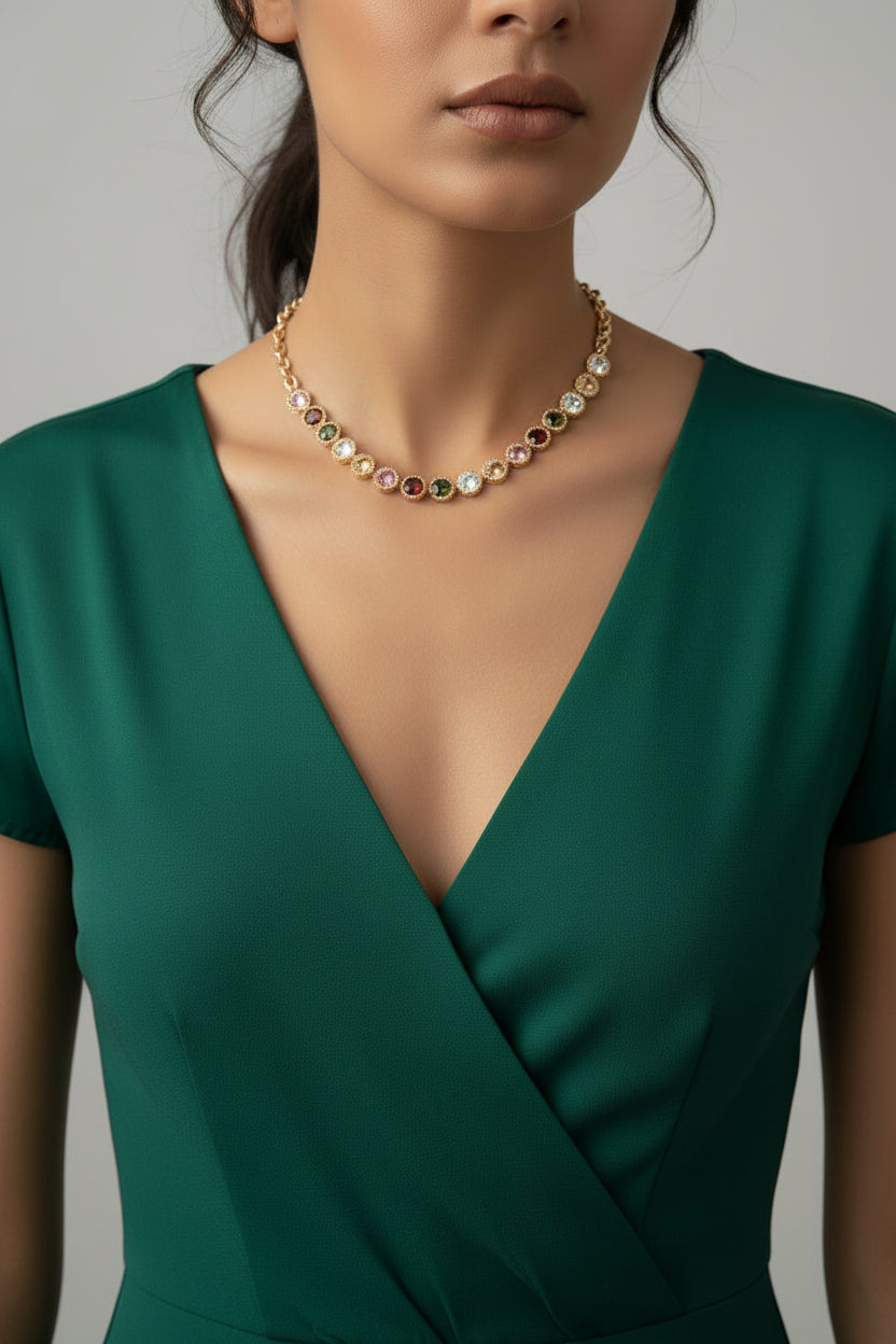 Rhinestone Necklace M H W ACCESSORIES LLC Rhinestone Necklace