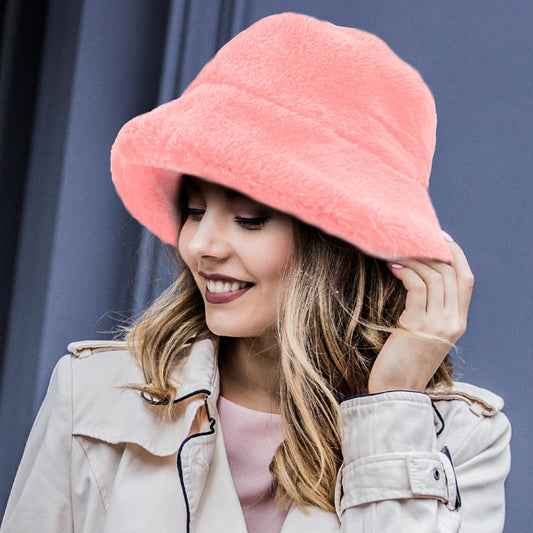 Faux Fur Bucket Hat Fall Trend