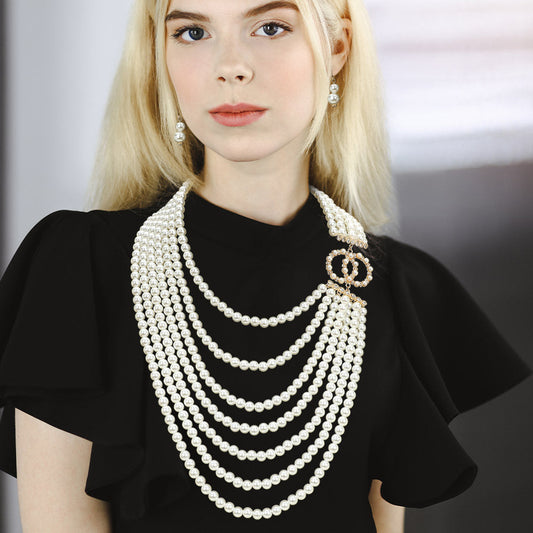 Summer 2025 Multi Layered Pearl Statement Necklace Trends - M H W ACCESSORIES LLC
