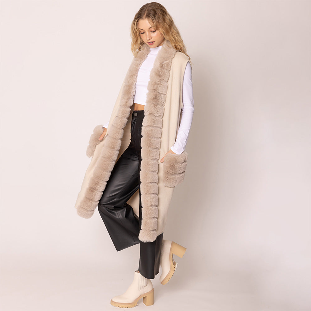 Faux Fur Long Vest Fall Trend