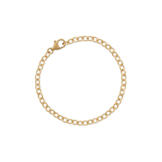 14/20 Gold Filled Cable Chain Charm Bracelet - M H W ACCESSORIES LLC