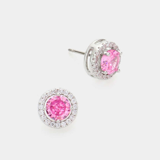 14K Gold Dipped CZ Stone Stud Earrings-M H W ACCESSORIES - M H W ACCESSORIES LLC
