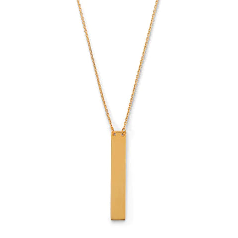 14 Karat Gold Plated Bar Necklace-M H W ACCESSORIES - M H W ACCESSORIES LLC