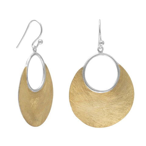14 Karat Gold Plated Brushed Earrings - M H W ACCESSORIES LLC
