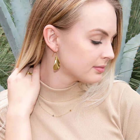 14 Karat Gold Plated French Wire Earrings- M H W ACCESSORIES - M H W ACCESSORIES LLC
