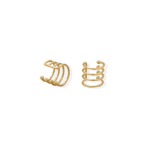 14 Karat Gold Plated Sterling Silver Four Row Ear Cuff - M H W ACCESSORIES LLC