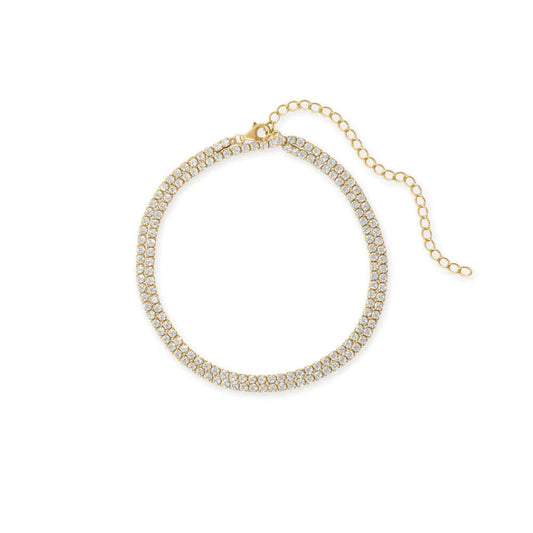 14 Karat Gold Plated Wrap CZ Tennis Bracelet- M H W ACCESSORIES - M H W ACCESSORIES LLC