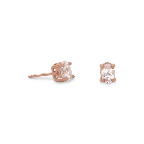 14 Karat Rose Gold Plated Morganite Earrings - M H W ACCESSORIES LLC