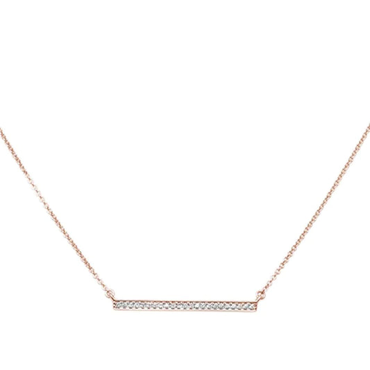 14kt Rose Gold Diamond Bar Pendant Necklace-M H W ACCESSORIES - M H W ACCESSORIES LLC