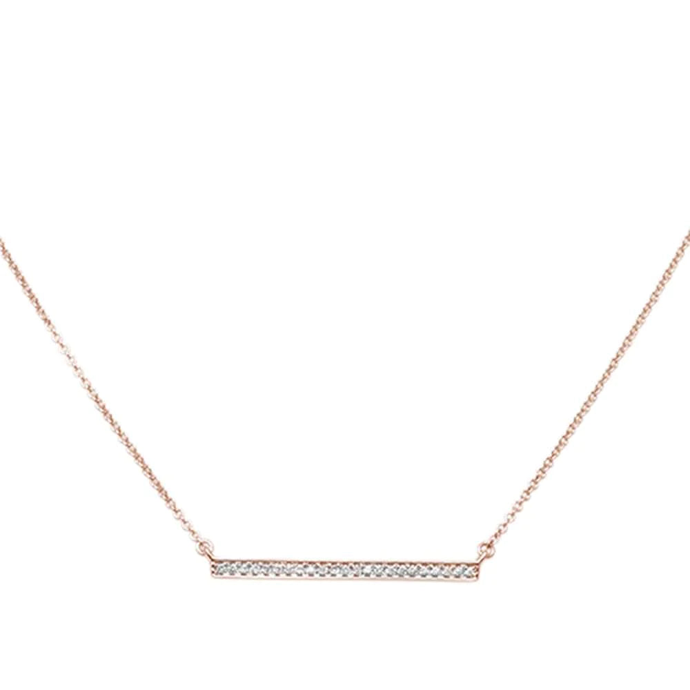 14kt Rose Gold Diamond Bar Pendant Necklace-M H W ACCESSORIES - M H W ACCESSORIES LLC