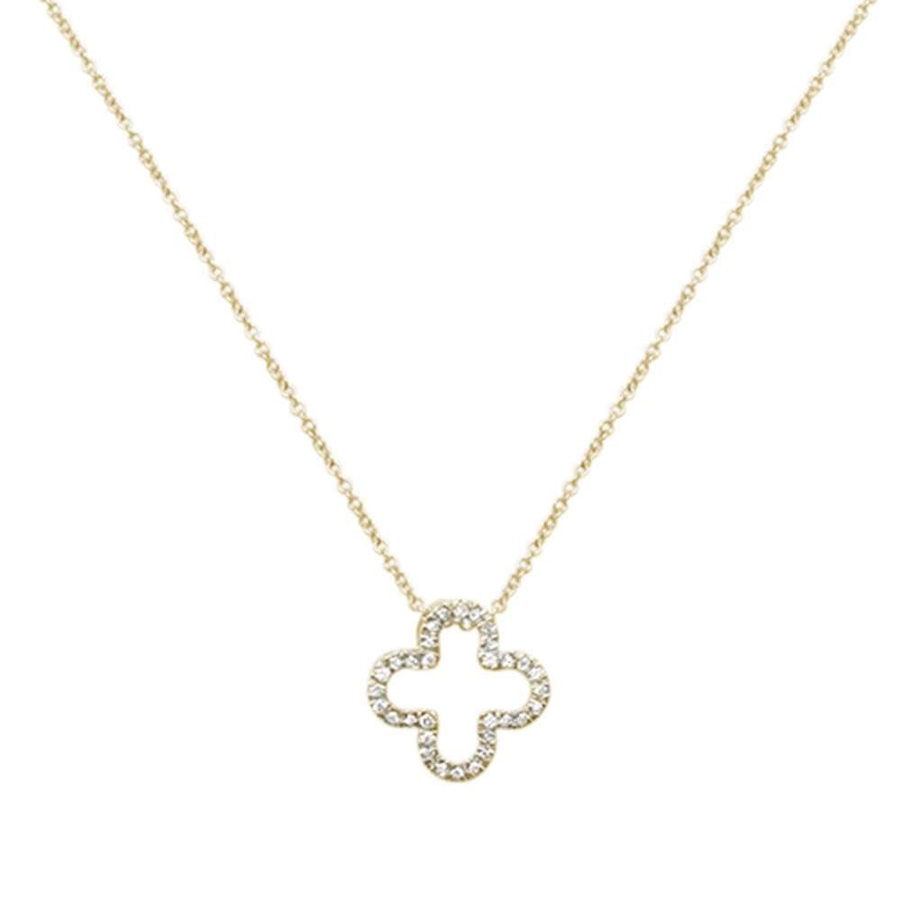 14kt Yellow Gold Quatrefoil Diamond Necklace-M H W ACCESSORIES - M H W ACCESSORIES LLC