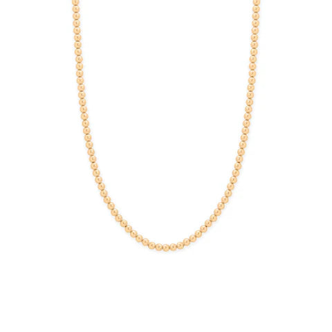 16" + 2" 4mm 14/20 Gold Filled Bead Necklace - M H W ACCESSORIES LLC