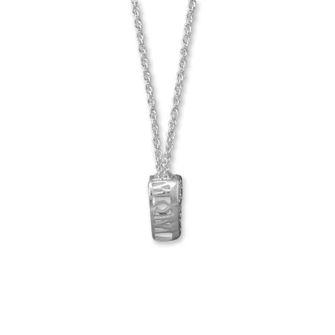 16" + 2" Pave CZ Heart "MOM" Necklace - M H W ACCESSORIES LLC
