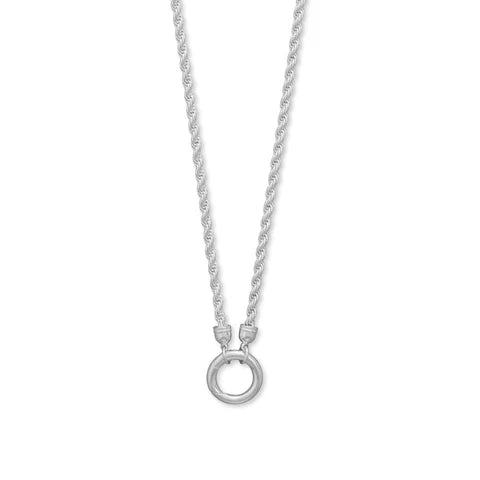18" Sterling Silver Inverted Hinge Clasp Rope Necklace - M H W ACCESSORIES LLC