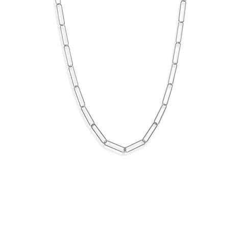 21" .925 Sterling Silver Paperclip Chain Necklace - M H W ACCESSORIES LLC