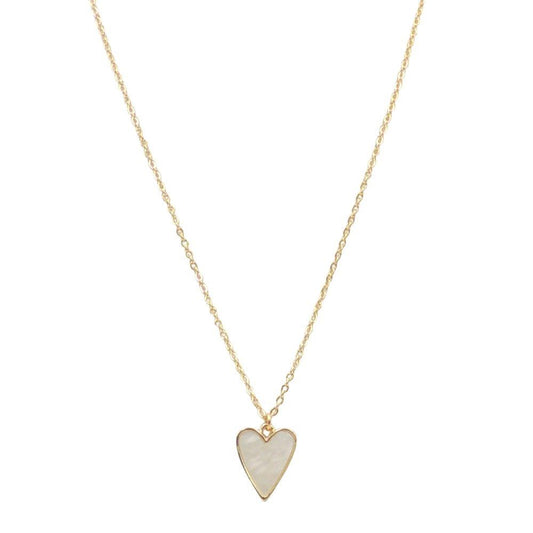 Mother of Pearl Butterfly Heart Necklace