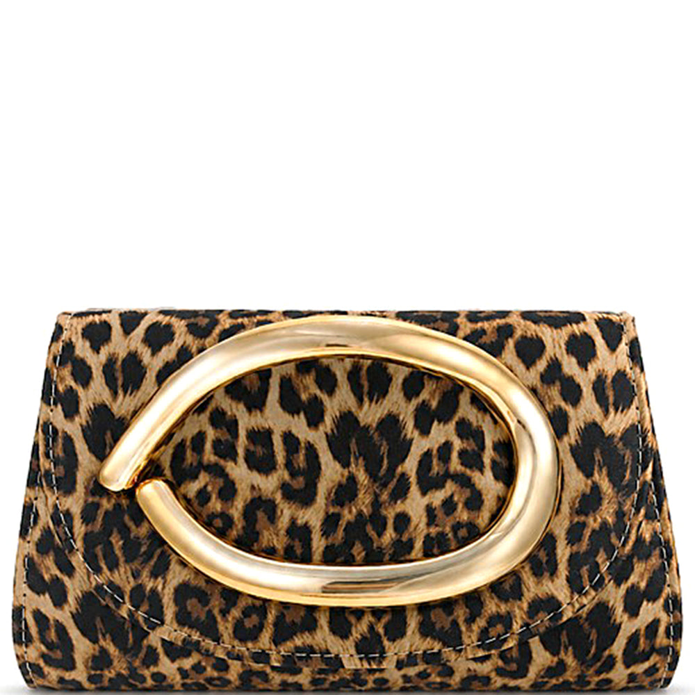 ANIMAL PRINT METAL DESIGN EVENING CLUTCH BAG M H W ACCESSORIES LLC ANIMAL PRINT METAL DESIGN EVENING CLUTCH BAG