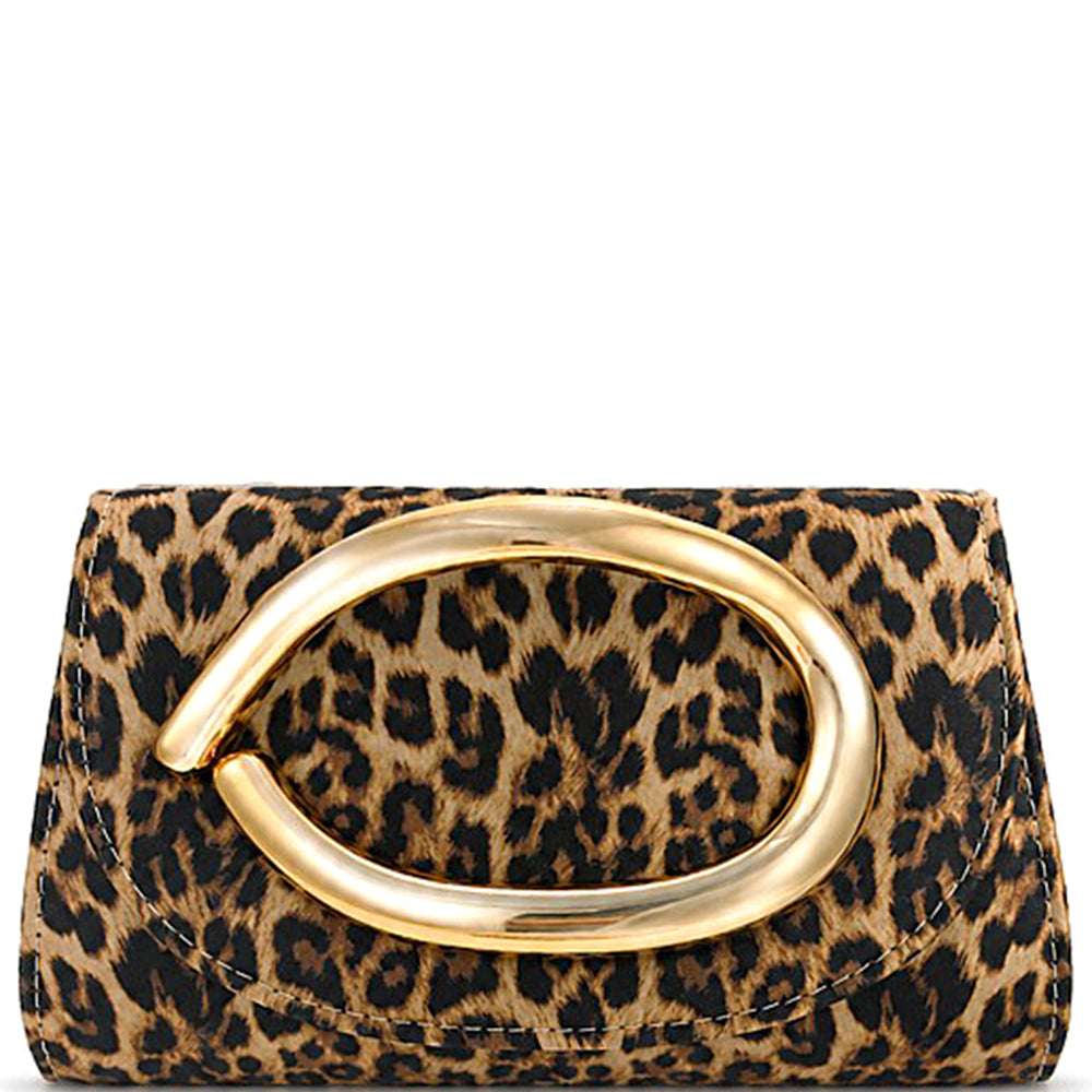 ANIMAL PRINT METAL DESIGN EVENING CLUTCH BAG M H W ACCESSORIES LLC ANIMAL PRINT METAL DESIGN EVENING CLUTCH BAG