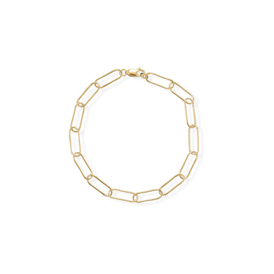8" 14/20 Gold Filled Paperclip Bracelet - M H W ACCESSORIES LLC