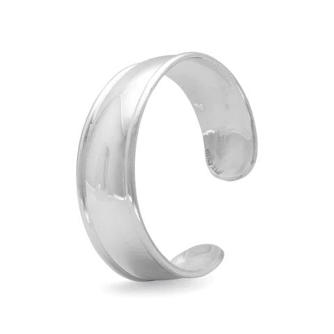 Sterling Silver 19mm Cuff with Polished Edge- M H W ACCESSORIES - M H W ACCESSORIES LLC