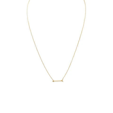 16’’ + 2’’ 14 Karat Gold Plated Arrow Design Necklace