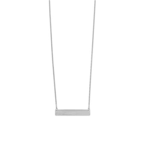 Sterling Silver Engravable Bar Necklace for Women - M H W ACCESSORIES LLC