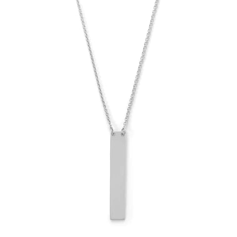 Sterling Silver Vertical Bar Drop Necklace-M H W ACCESSORIES - M H W ACCESSORIES LLC