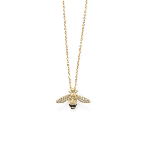 Queen Bee 14 karat gold plated Necklace- M H W ACCESSORIES - M H W ACCESSORIES LLC