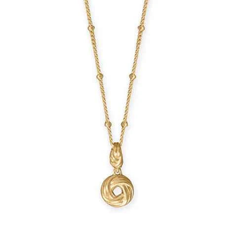 16" + 2" 14 Karat Gold Plated Sterling Silver Love Knot Necklace