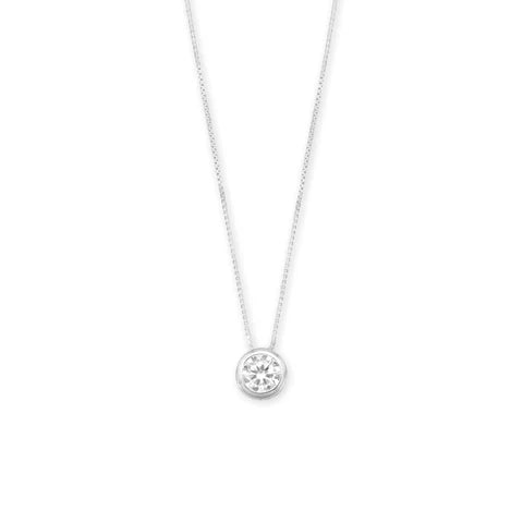 7mm Bezel Set CZ Floating Slide Necklace - M H W ACCESSORIES LLC