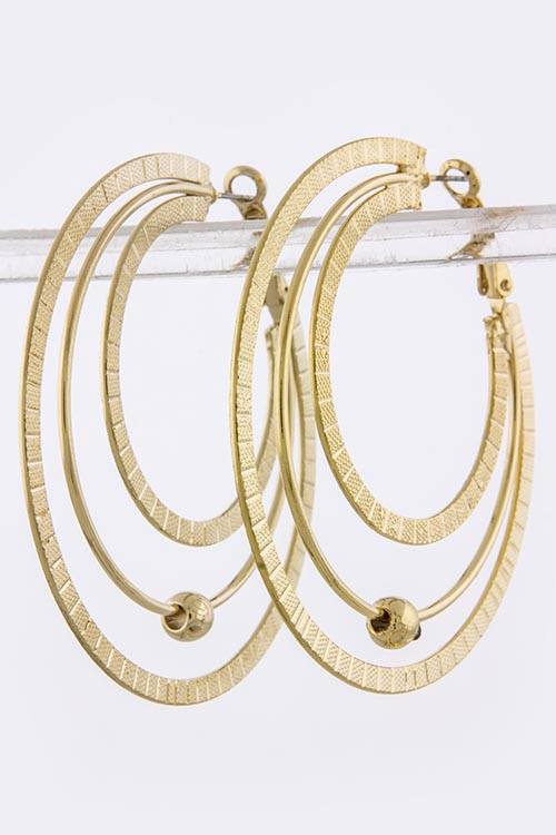 Gold Ball Hoop Earrings for Women