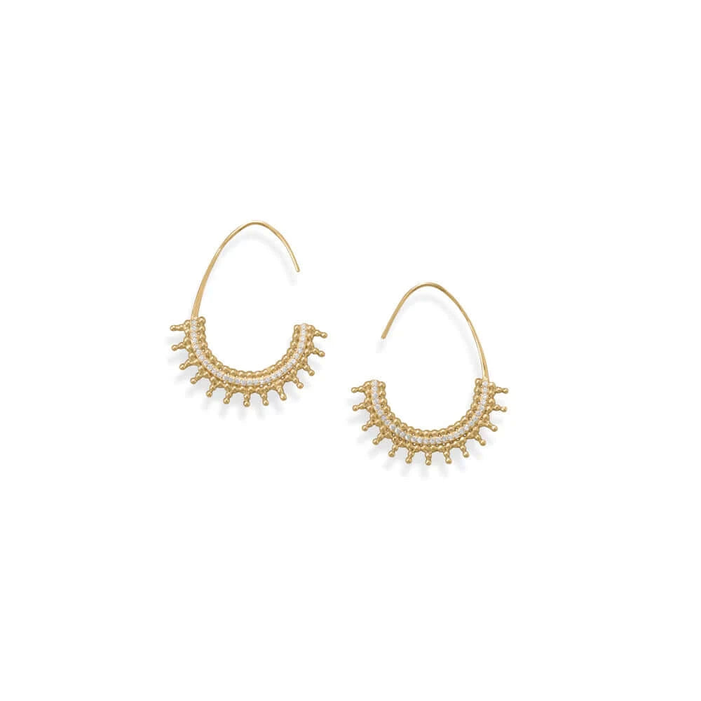 14 Karat Gold Plated Beaded Earrings- M H W ACCESSORIES - M H W ACCESSORIES LLC