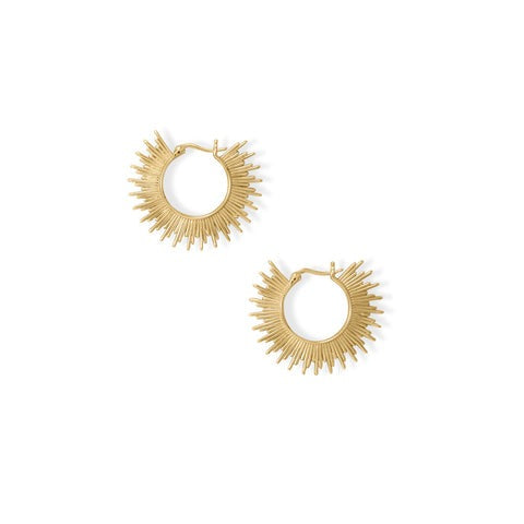 Shine On! 14 Karat Gold Plated Sunburst Earrings - M H W ACCESSORIES LLC