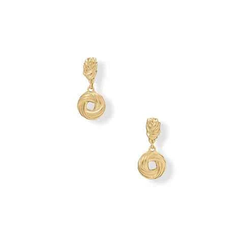 14 Karat Gold Plated Sterling Silver Love Knot Earrings