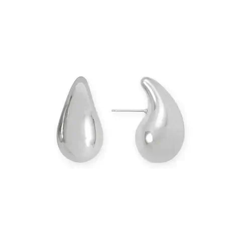 .925 Sterling Silver Hollow Raindrop Earrings - M H W ACCESSORIES LLC