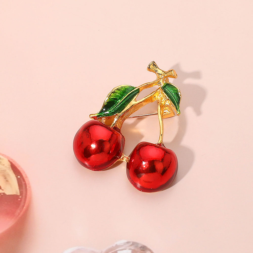 Red Cherry Pin Brooch