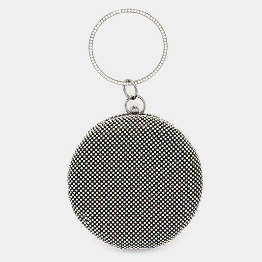 Black Bling Round Evening Tote / Crossbody Bag - M H W ACCESSORIES LLC