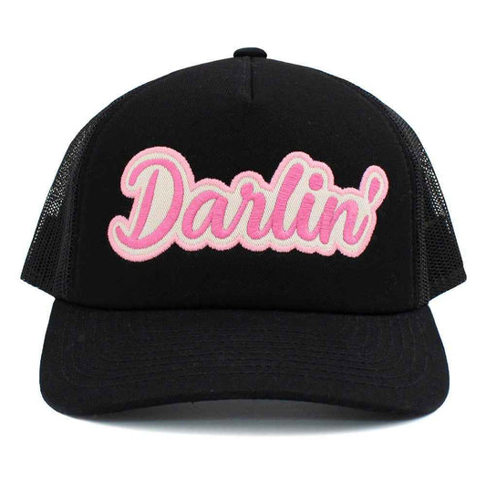Black DARLIN Message Mesh Back Baseball Cap