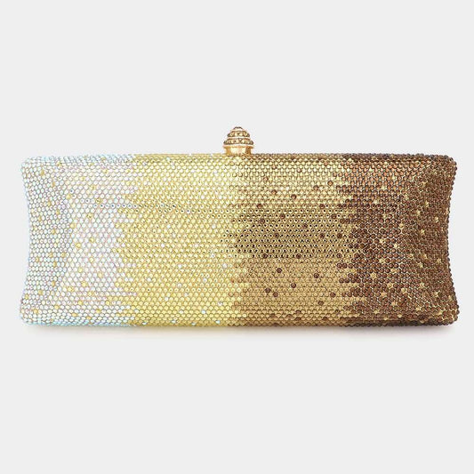 GOLD Ombre Rhinestone Clutch / Tote Bag-M H W ACCESSORIES - M H W ACCESSORIES LLC