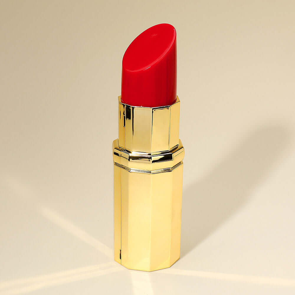 Bold Lipstick Gold Hardcase Clutch Bag / Crossbody Bag Bold Lipstick - M H W ACCESSORIES LLC