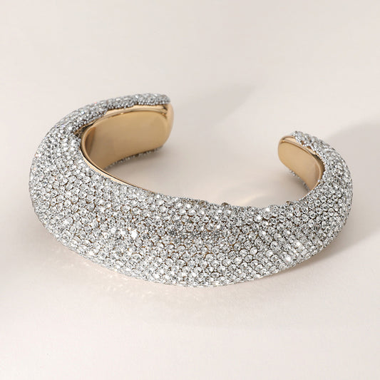 Silver Bling Studded Cuff Bracelet