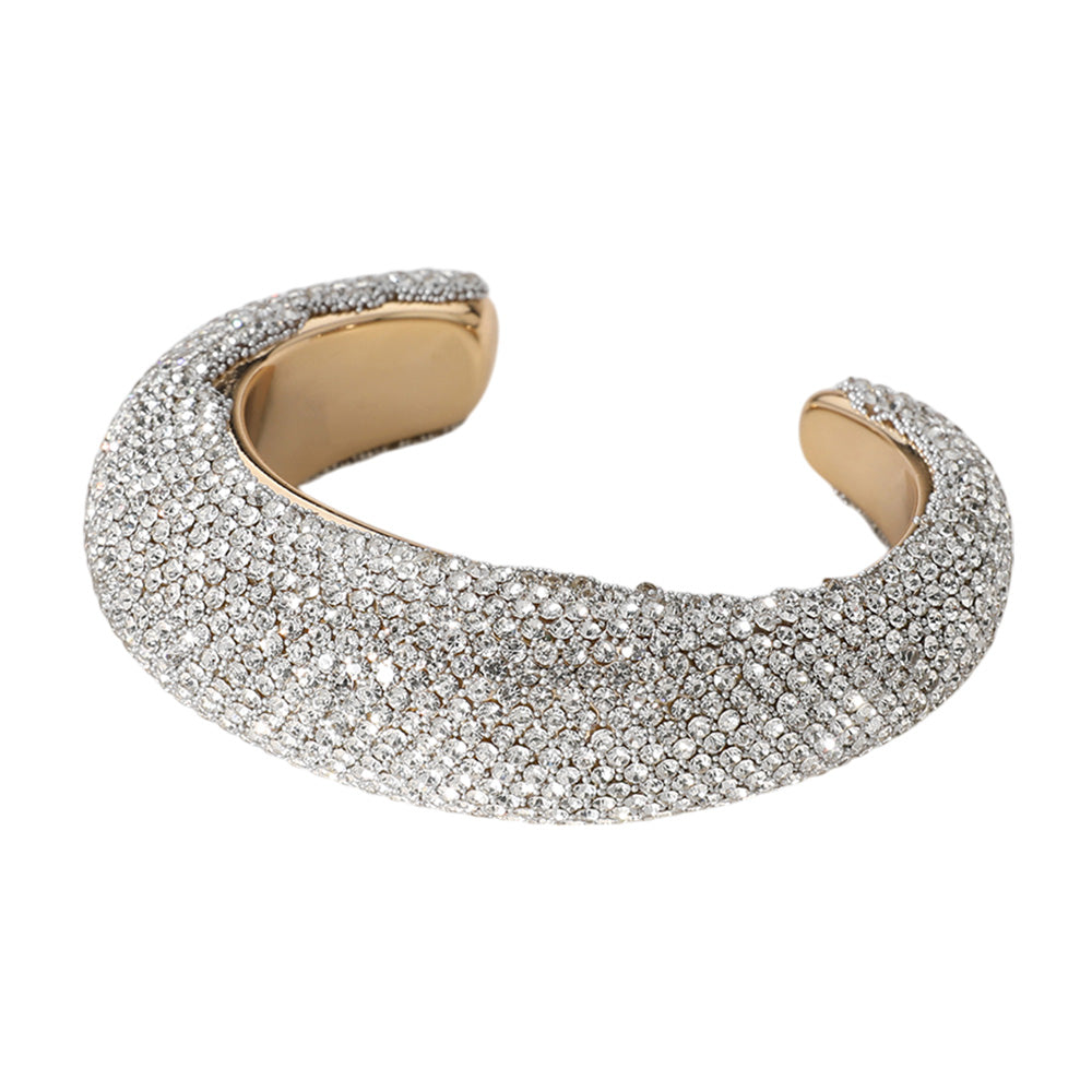 Silver Bling Studded Cuff Bracelet