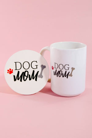 Dog Mom 15 Oz Mug With Matching Coaster Gift Set (Copy)