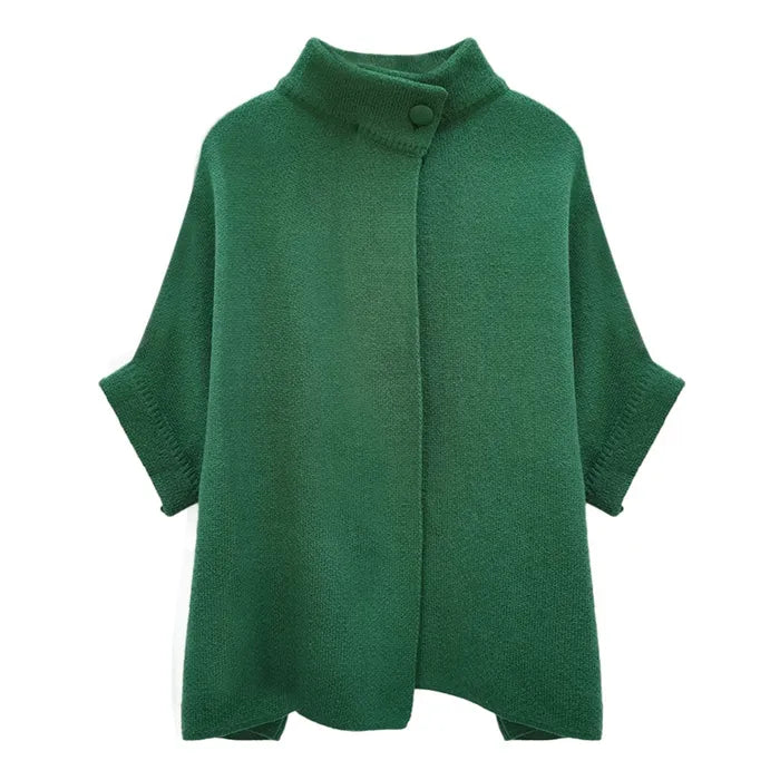 Cardigan Green Knit Neck Button for Women - M H W ACCESSORIES LLC