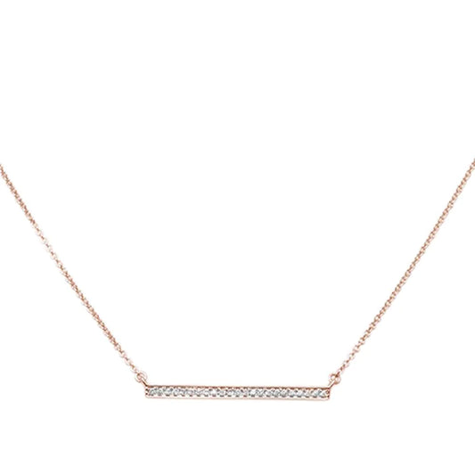 14kt Rose Gold Diamond Bar Pendant Necklace-M H W ACCESSORIES - M H W ACCESSORIES LLC