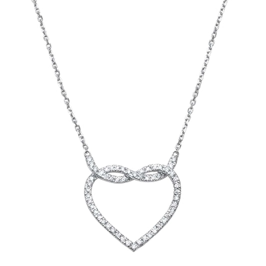 14kt White Gold Infinity Heart Diamond Pendant Necklace- M H W ACCESSORIES - M H W ACCESSORIES LLC