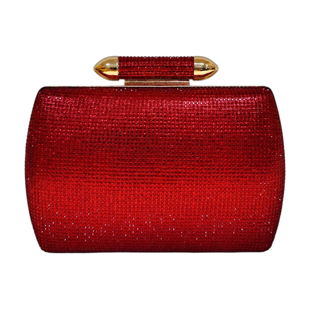 RED RHINESTONE EVENING CLUTCH BAG