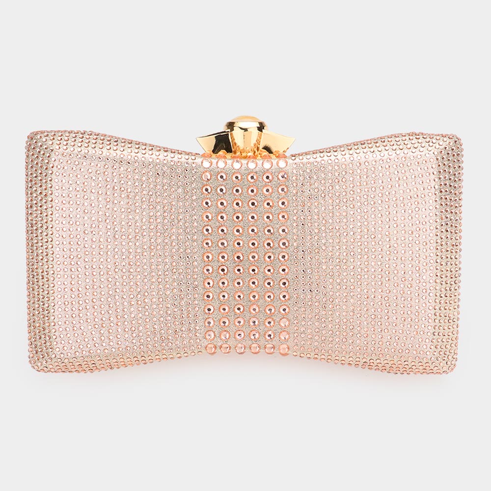 Peach Bling Evening Clutch / Crossbody Bag - M H W ACCESSORIES LLC